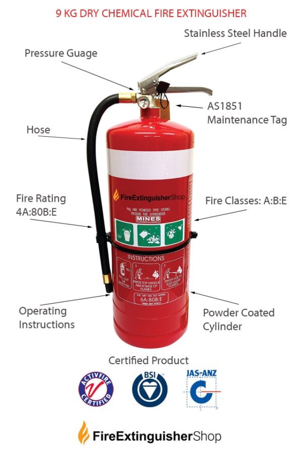 9 kg Dry Chemical Fire Extinguishers