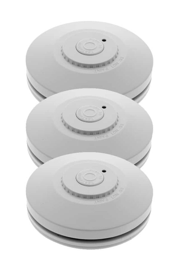 3 x Photoelectric Wireless Smoke Alarms with 10 Year Lithium Battery